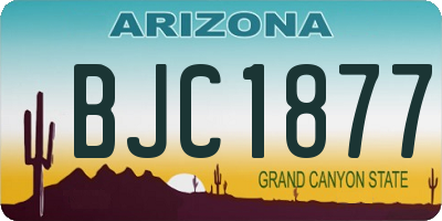 AZ license plate BJC1877