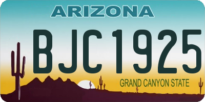 AZ license plate BJC1925