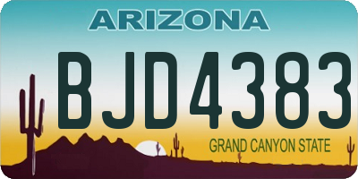 AZ license plate BJD4383