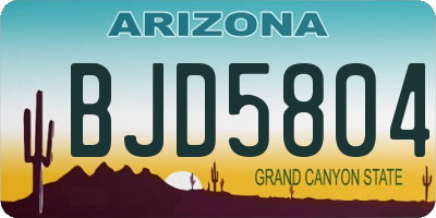 AZ license plate BJD5804