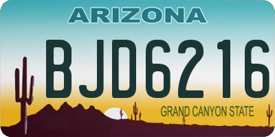 AZ license plate BJD6216