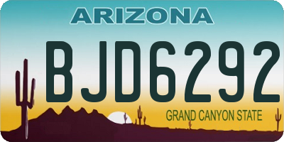 AZ license plate BJD6292