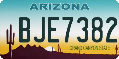 AZ license plate BJE7382