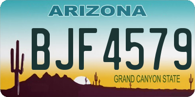 AZ license plate BJF4579
