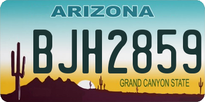 AZ license plate BJH2859