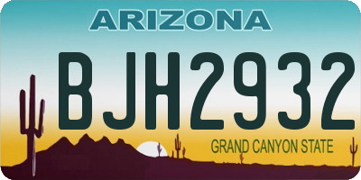 AZ license plate BJH2932