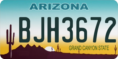 AZ license plate BJH3672