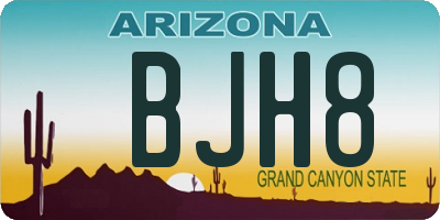 AZ license plate BJH8