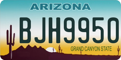 AZ license plate BJH9950