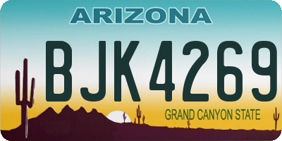 AZ license plate BJK4269
