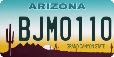 AZ license plate BJM0110