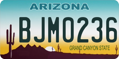 AZ license plate BJM0236