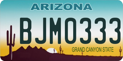 AZ license plate BJM0333