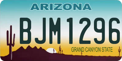 AZ license plate BJM1296