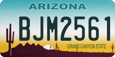 AZ license plate BJM2561