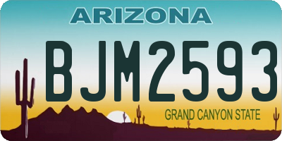 AZ license plate BJM2593