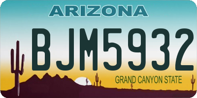 AZ license plate BJM5932