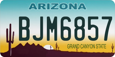 AZ license plate BJM6857