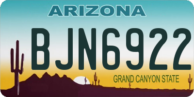AZ license plate BJN6922
