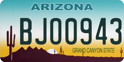 AZ license plate BJO0943
