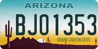 AZ license plate BJO1353