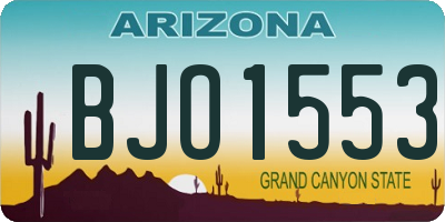 AZ license plate BJO1553