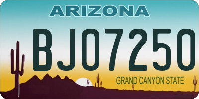 AZ license plate BJO7250