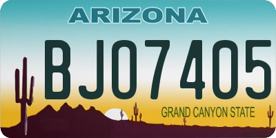 AZ license plate BJO7405