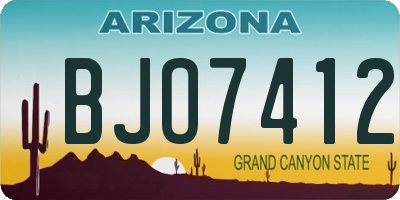 AZ license plate BJO7412