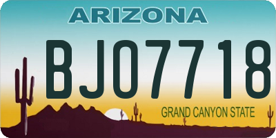 AZ license plate BJO7718