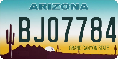 AZ license plate BJO7784