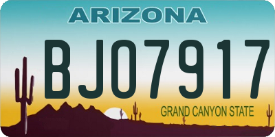 AZ license plate BJO7917