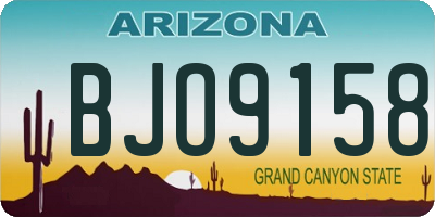 AZ license plate BJO9158