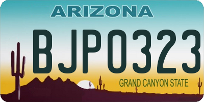 AZ license plate BJP0323