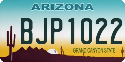 AZ license plate BJP1022