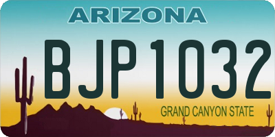 AZ license plate BJP1032