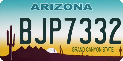AZ license plate BJP7332