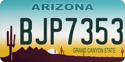 AZ license plate BJP7353