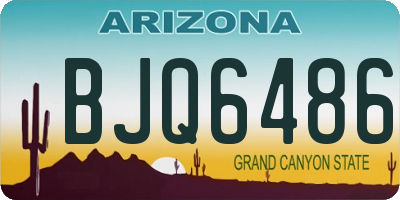 AZ license plate BJQ6486