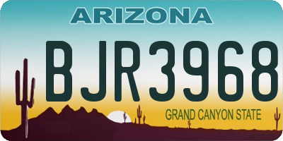 AZ license plate BJR3968