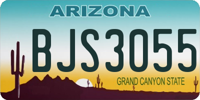 AZ license plate BJS3055