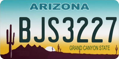 AZ license plate BJS3227