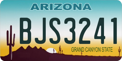 AZ license plate BJS3241