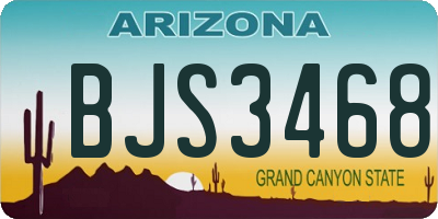 AZ license plate BJS3468