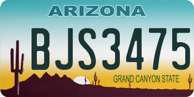 AZ license plate BJS3475