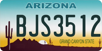 AZ license plate BJS3512
