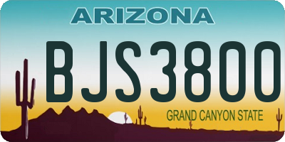 AZ license plate BJS3800