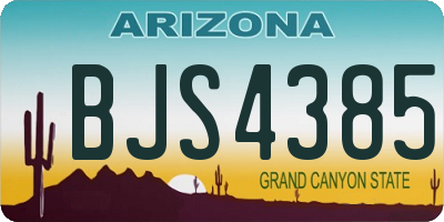 AZ license plate BJS4385