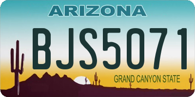 AZ license plate BJS5071