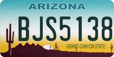 AZ license plate BJS5138
